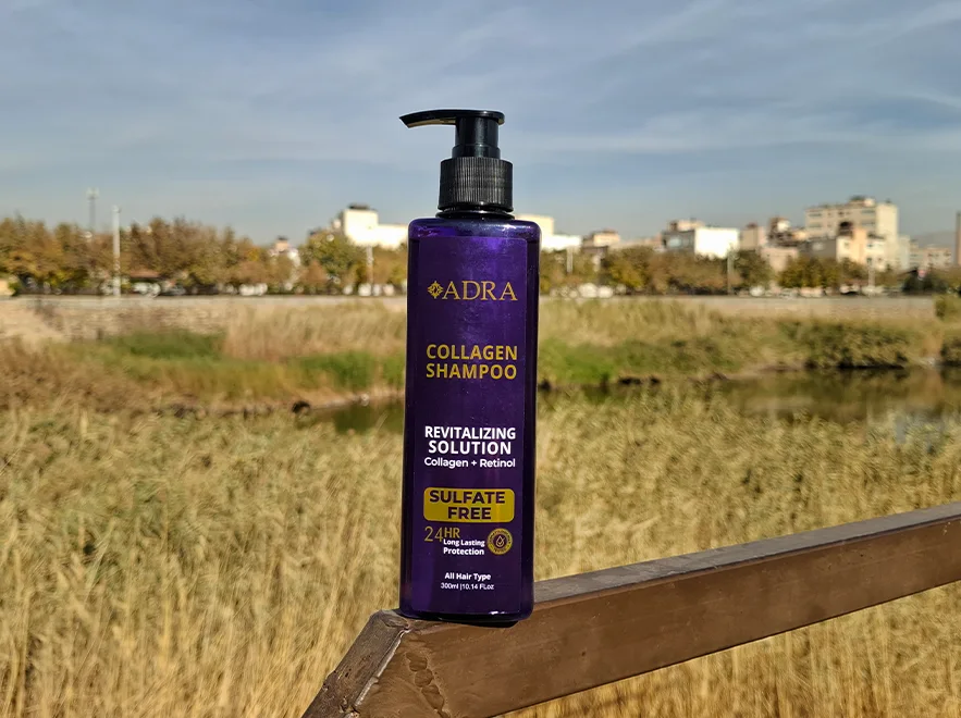 نقد شامپو احیا کننده کلاژن و رتینول فاقد سولفات آدرا حجم 300 میلی لیتر