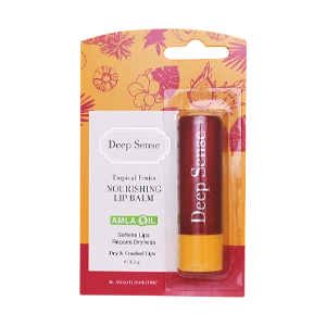 بالم لب نرم کننده رنگی قرمز میوه های استوایی دیپ سنس وزن 3.5 گرم