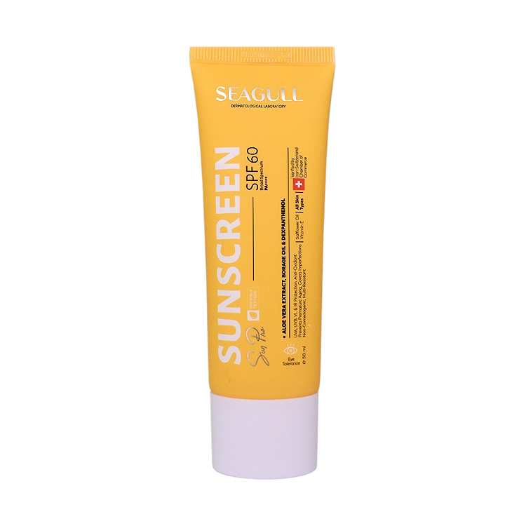 کرم ضد آفتاب بی رنگ انواع پوست سی گل SPF60 حجم 50 میلی لیتر