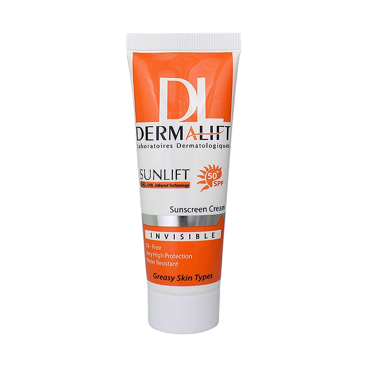 کرم ضد آفتاب بی رنگ پوست چرب سانلیفت درمالیفت SPF50 حجم 40 میلی لیتر