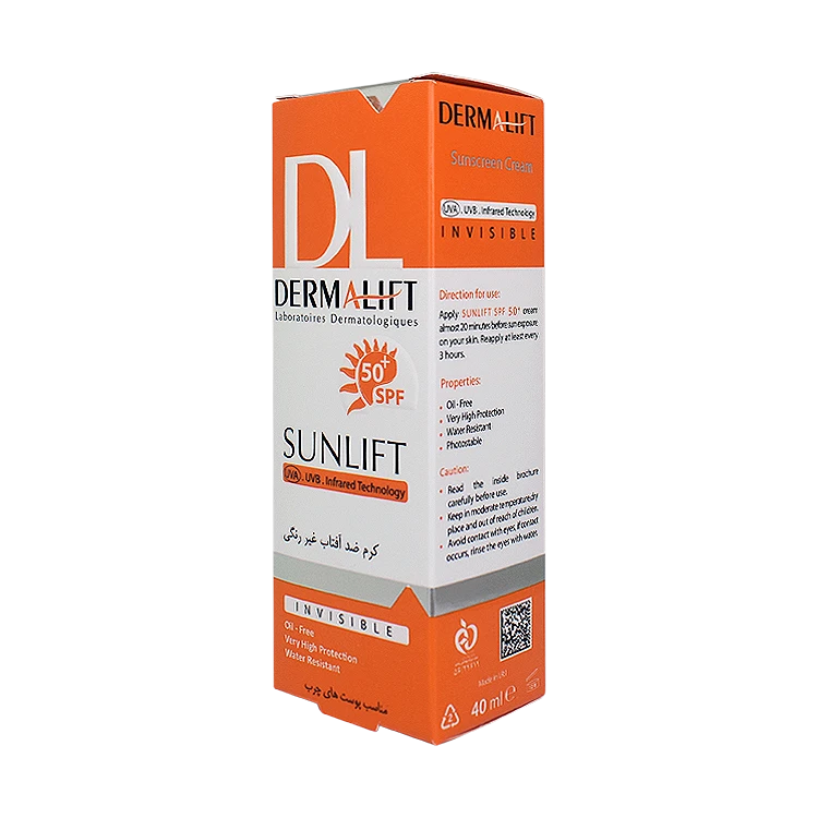 قیمت کرم ضد آفتاب بی رنگ پوست چرب سانلیفت درمالیفت SPF50 حجم 40 میلی لیتر