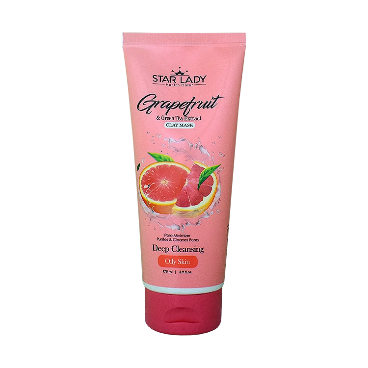 ماسک خاک رس منافذ عصاره گریپ فروت و چای سبز استار لیدی حجم 175 میلی لیتر