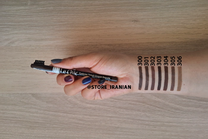 تست رنگ مداد ابرو لچیک