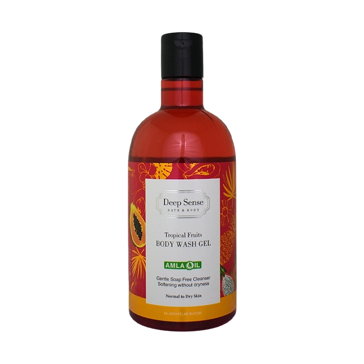 شامپو بدن پوست های خشک و معمولی میوه های استوایی دیپ سنس حجم 400 میلی لیتر