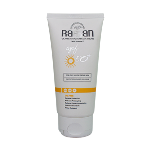 کرم ضد آفتاب بی رنگ پوست های چرب و جوشدار راسن SPF50 حجم 40 میلی لیتر