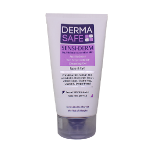 ژل شستشوی صورت پوست های خشک و حساس سنسی درم درماسیف حجم 150 میلی لیتر