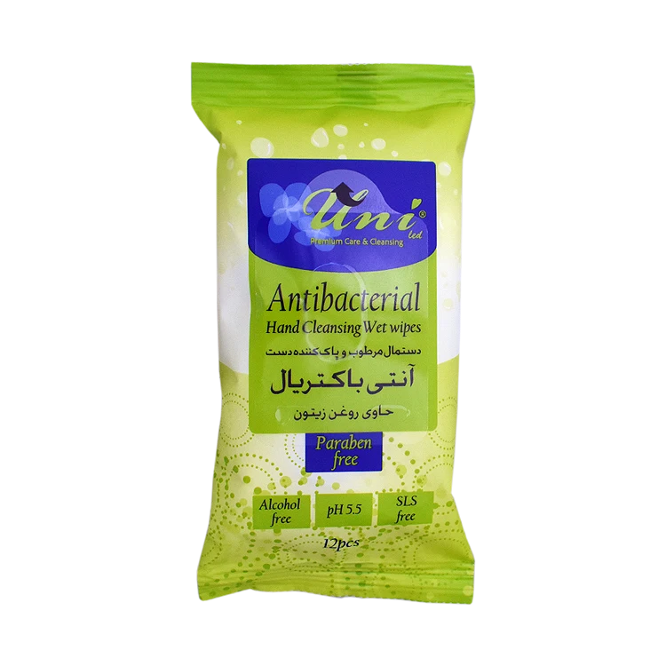 دستمال مرطوب آنتی باکتریال یونی لد بسته 12 عددی
