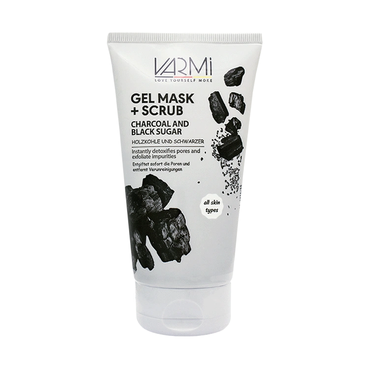 ماسک اسکراب لایه بردار زغال و شکر سیاه وارمی حجم 150 میلی لیتر