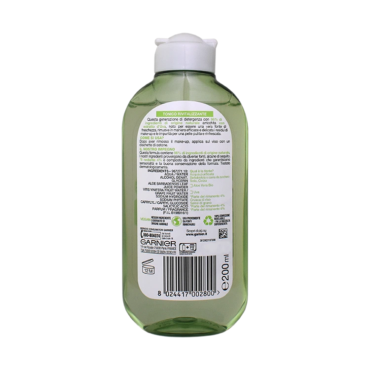 خرید تونر پوست های معمولی و مختلط انگور گارنیه حجم 200 میلی لیتر