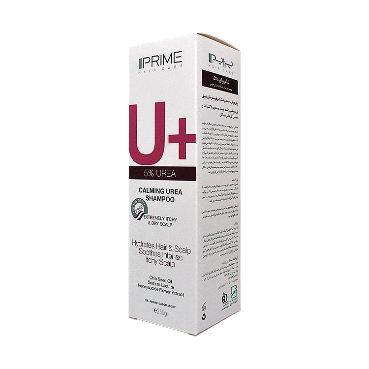 قیمت شامپو پوست سر خشک و دارای خارش اوره 5 درصد پرایم مدل +U حجم 250 میلی لیتر