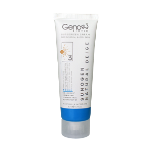 کرم ضد آفتاب بژ طبیعی پوست های خشک و معمولی سانوژن ژنوبایوتیک SPF50 حجم 50 میلی لیتر