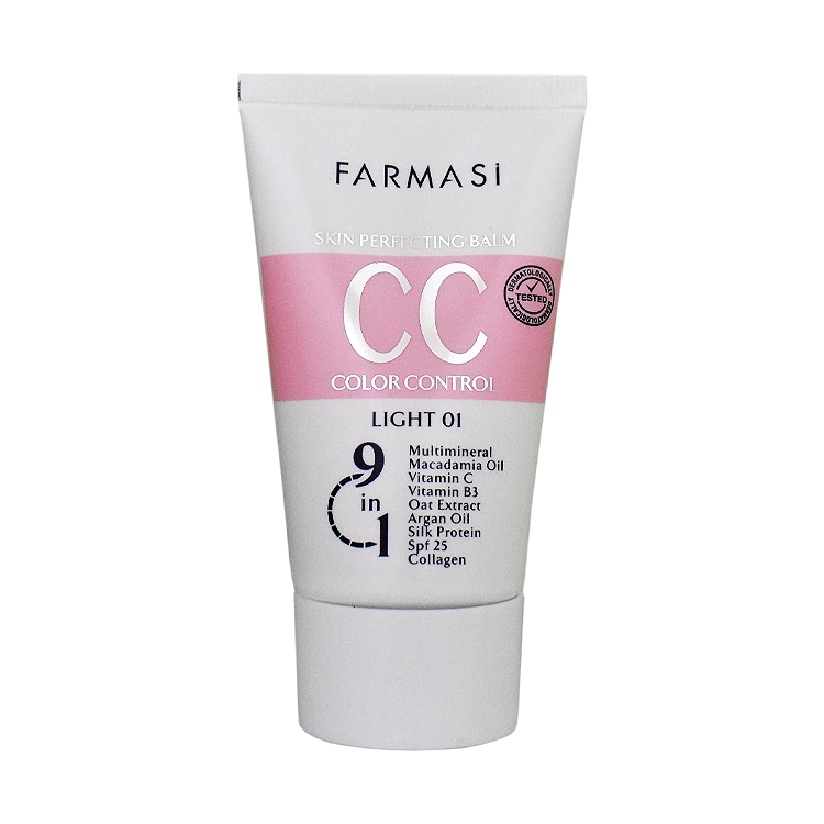 سی سی کرم 9 کاره رنگ روشن فارماسی شماره 01 حجم 50 میلی لیتر