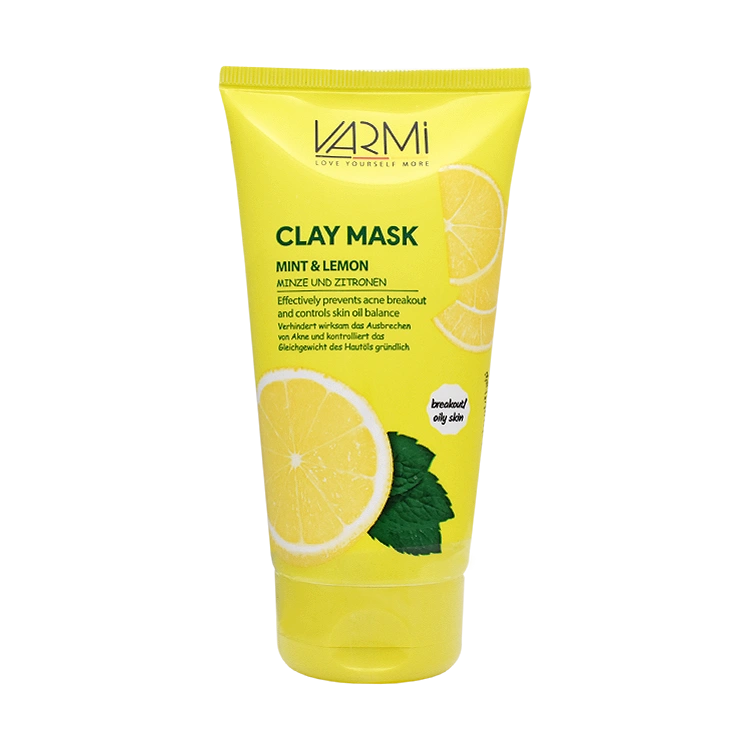 ماسک خاک رسی ضد جوش نعنا و لیمو وارمی حجم 150 میلی لیتر