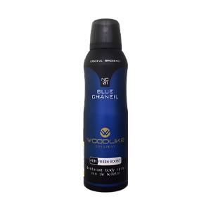 اسپری بدن مردانه وودلایک مدل Blue Chaneil حجم 200 میلی لیتر