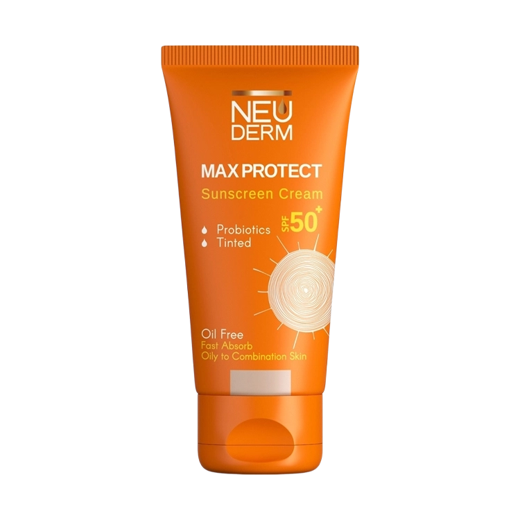کرم ضد آفتاب رنگی طبیعی پوست های مختلط و چرب مکس پروتکت نئودرم SPF50 حجم 50 میلی لیتر