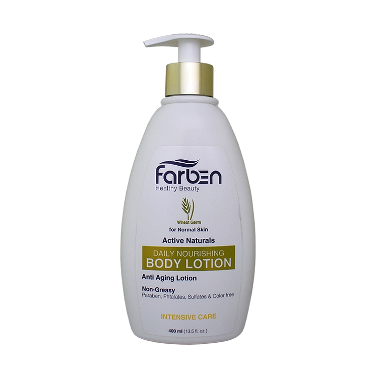 لوسیون بدن پوست معمولی روغن جوانه گندم فاربن حجم 400 میلی لیتر