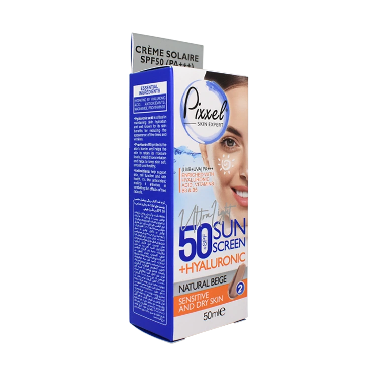 قیمت کرم ضد آفتاب بژ طبیعی پوست های خشک و حساس پیکسل SPF50 حجم 50 میلی لیتر