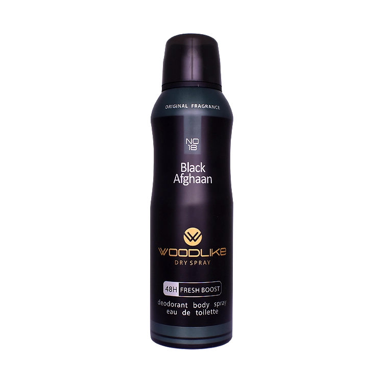اسپری بدن مردانه وودلایک مدل Black Afghaan حجم 200 میلی لیتر
