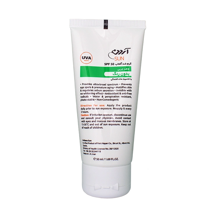 خرید کرم ضد آفتاب فاقد چربی بی رنگ آکنه سول پلاس آردن سان SPF50 حجم 50 میلی لیتر