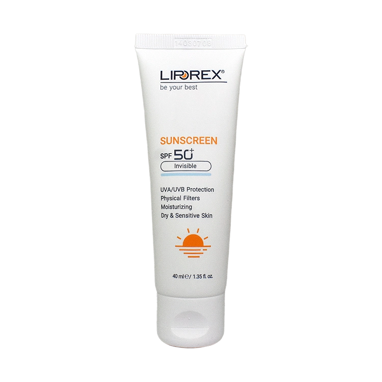 کرم ضد آفتاب بی رنگ پوست های خشک و حساس لیپورکس SPF50 حجم 40 میلی لیتر