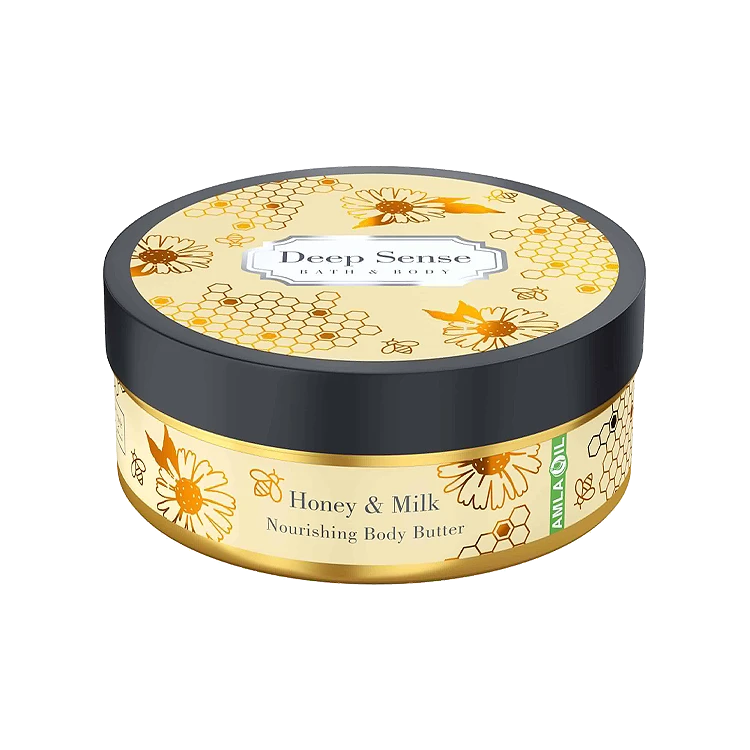 کره بدن پوست های خشک و معمولی شیر و عسل دیپ سنس حجم 200 میلی لیتر