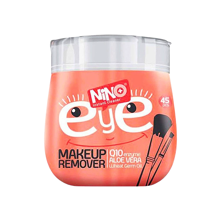 دستمال مرطوب پاک کننده آرایش دور چشم نینو بسته 45 عددی