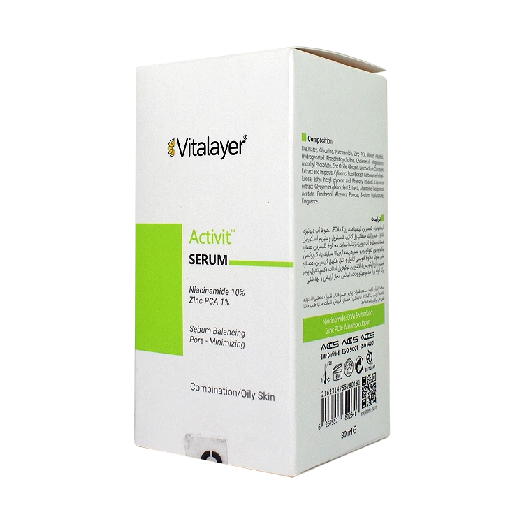 قیمت سرم نیاسینامید 10 درصد جمع کننده منافذ پوست اکتی ویت ویتالیر حجم 30 میلی لیتر
