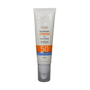 کرم ضد آفتاب فیوژن واتر انواع پوست ثمین SPF50 حجم 50 میلی لیتر