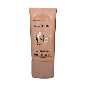 کرم ضد آفتاب بژ ابریشمی انواع پوست مکی سان سان سیف SPF50 شماره NW15 حجم 40 میلی لیتر