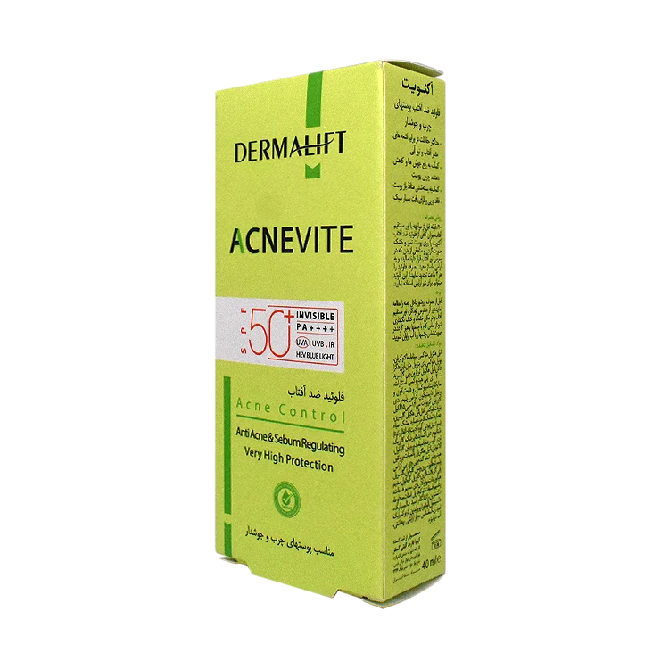 قیمت فلویید ضد آفتاب پوست چرب بی رنگ آکنه ویت درمالیفت SPF50 حجم 50 میلی لیتر