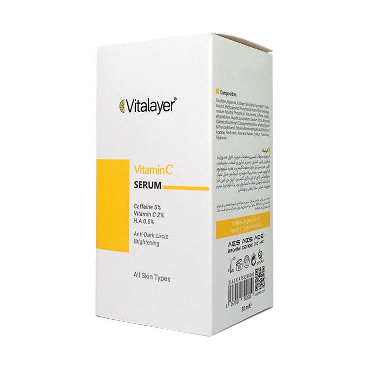 قیمت سرم دور چشم ضد تیرگی کافئین و ویتامین سی ویتالیر حجم 30 میلی لیتر