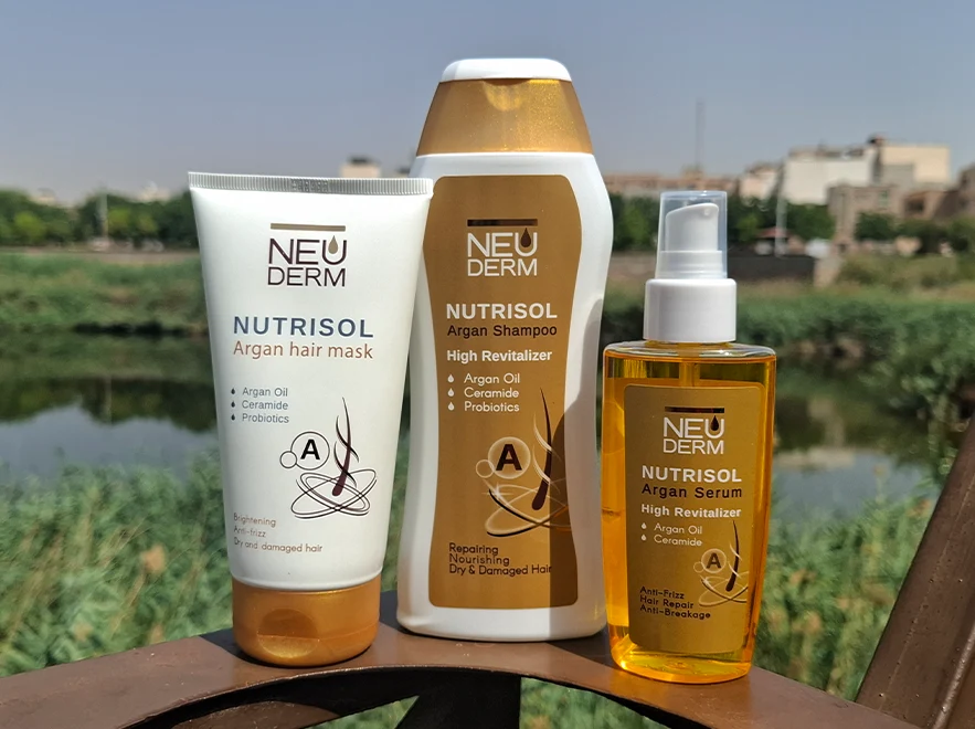 بررسی ترکیبات سرم مو روغن آرگان نوتریسل نئودرم حجم 100 میلی لیتر