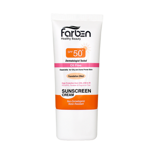 کرم ضد آفتاب بژ روشن پوست چرب فاربن SPF50 حجم 50 میلی لیتر