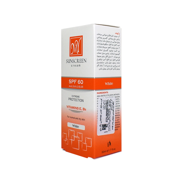 قیمت کرم ضد آفتاب بی رنگ پوست های خشک و معمولی مای SPF60 حجم 50 میلی لیتر
