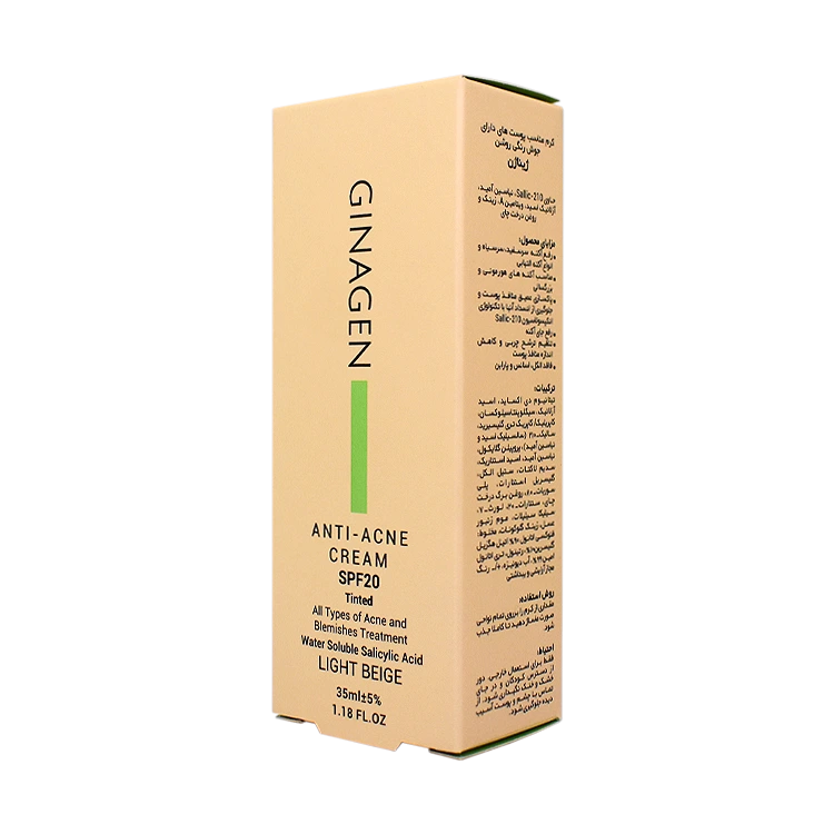 قیمت کرم ضد جوش رنگی بژ روشن ژیناژن SPF20 حجم 35 میلی لیتر