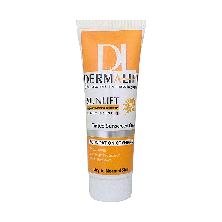 کرم ضد آفتاب بژ روشن پوست های خشک و معمولی سانلیفت درمالیفت SPF50 حجم 40 میلی لیتر