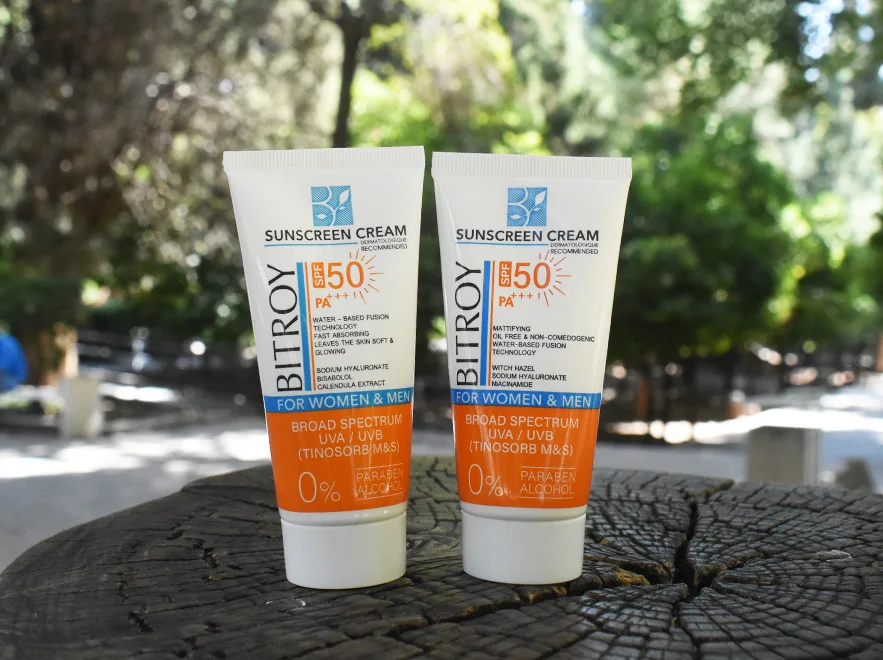 بررسی ترکیبات کرم ضد آفتاب بی رنگ پوست های مختلط و چرب بیتروی SPF50 حجم 50 میلی لیتر