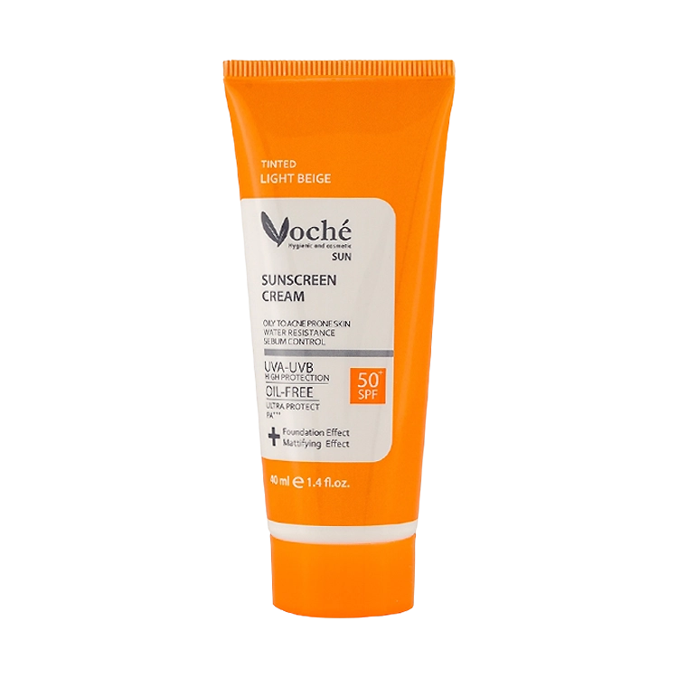 کرم ضد آفتاب بژ روشن پوست های چرب و جوشدار وچه SPF50 حجم 50 میلی لیتر