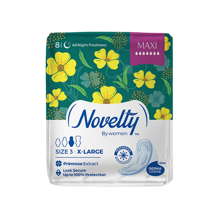 نوار بهداشتی بالدار مشبک ناولتی مدل Maxi سایز خیلی بزرگ بسته 8 عددی