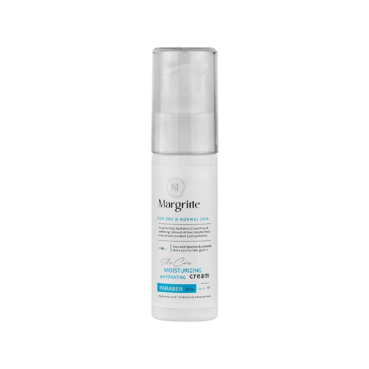 کرم آبرسان و مرطوب کننده پوست های خشک و معمولی مارگریت حجم 50 میلی لیتر