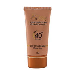 کرم ضد آفتاب بژ طبیعی پوست های چرب و حساس مدیسان SPF40 حجم 30 میلی لیتر