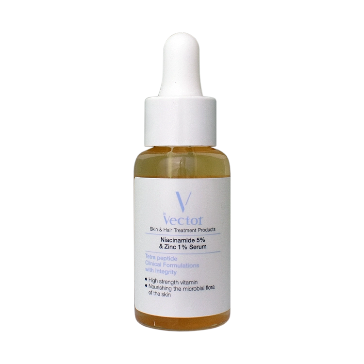 سرم نیاسینامید 5 درصد و زینک 1 درصد وکتور حجم 30 میلی لیتر