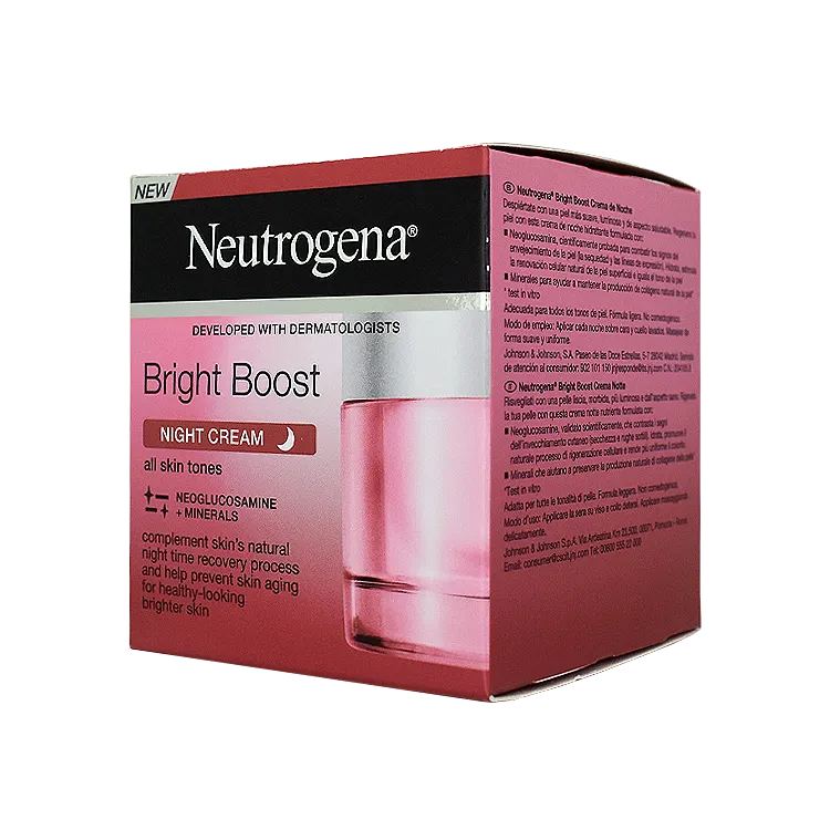 قیمت کرم شب روشن کننده و ضد چروک برایت بوست نوتروژینا حجم 50 میلی لیتر