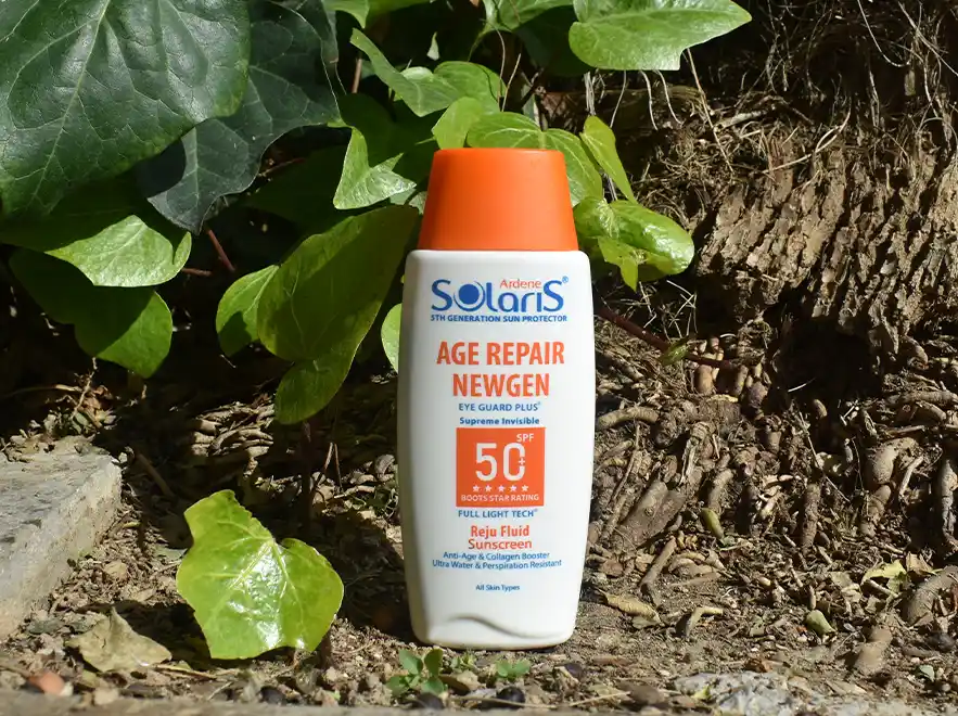 نقد فلویید ضد آفتاب ضد چروک بی رنگ ایج ریپیر نیوژن آردن سولاریس SPF50 حجم 100 میلی لیتر