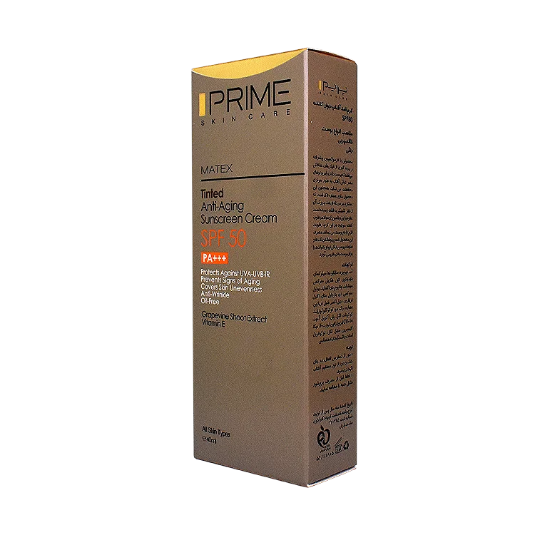 قیمت کرم ضد آفتاب جوان کننده رنگی بژ انواع پوست پرایم SPF50 حجم 40 میلی لیتر