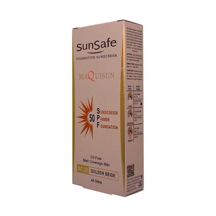 قیمت کرم ضد آفتاب بژ طلایی انواع پوست مکی سان سان سیف SPF50 شماره NC20 حجم 40 میلی لیتر