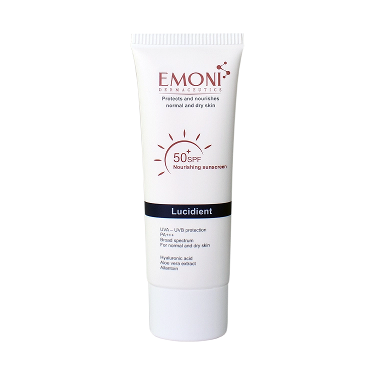 کرم ضد آفتاب بی رنگ پوست های خشک و معمولی امونی SPF50 حجم 50 میلی لیتر