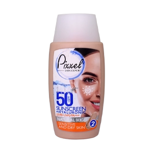 کرم ضد آفتاب بژ طبیعی پوست های خشک و حساس پیکسل SPF50 حجم 50 میلی لیتر