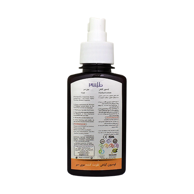 خرید لوسیون گیاهی تقویت کننده موی سر طلسم حجم 100 میلی لیتر