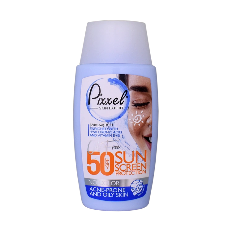 کرم ضد آفتاب بی رنگ پوست های چرب و جوش دار پیکسل SPF50 حجم 50 میلی لیتر